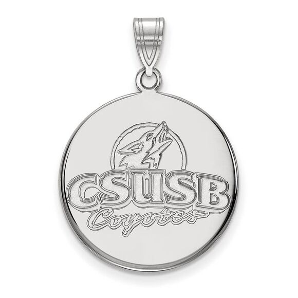 10k White Gold California State San Bernardino Large Pendant